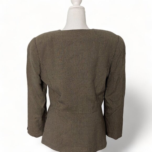 Kasper for ASL Vintage 80's Large Shoulder Pads Hidden Buttons Blazer (14) - Picture 3 of 14